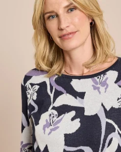 Pullover mit Blumen-Muster, Jacquard