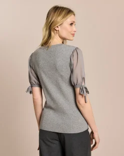 Pullover mit Chiffon-Ärmeln