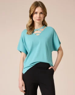 Pullover mit Cut-Outs am Ausschnitt