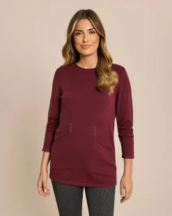 Pullover mit Eingrifftaschen & Schal