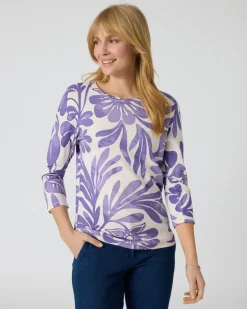 Pullover mit großem Blumen-Druck