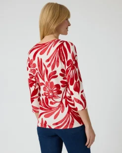 Pullover mit großem Blumen-Druck