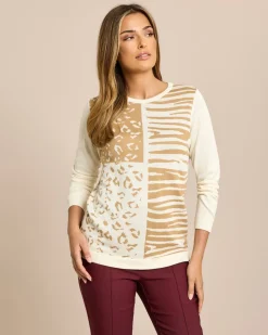Pullover mit Jacquard Muster Animal