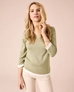 Pullover mit Kontrastsaum