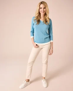 Pullover mit Kontrastsaum