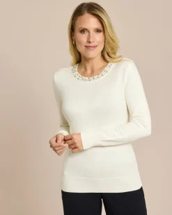 Pullover mit Perlendeko