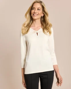 Pullover mit Schleife am Ausschnitt