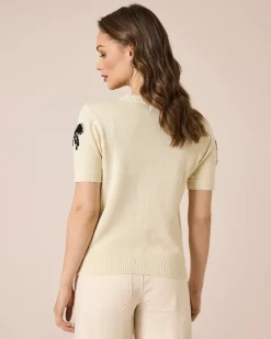 Pullover mit Schleifen und Steinchen