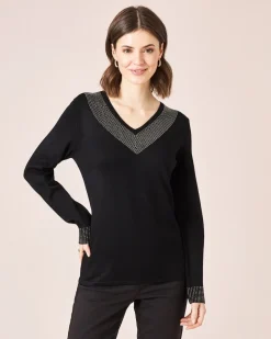 Pullover mit Strasssteindekoration