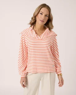 Pullover mit Streifen & Kragen