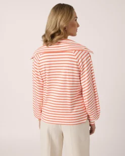 Pullover mit Streifen & Kragen