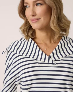Pullover mit Streifen & Kragen