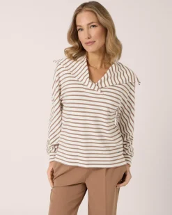 Pullover mit Streifen & Kragen