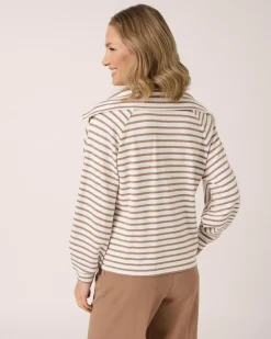 Pullover mit Streifen & Kragen