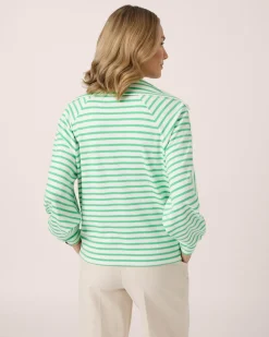 Pullover mit Streifen & Kragen