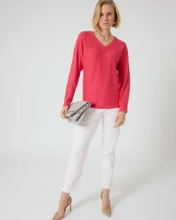 Pullover mit tiefem V-Ausschnitt