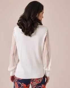 Pullover mit transparenten Ärmeln