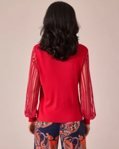 Pullover mit transparenten Ärmeln