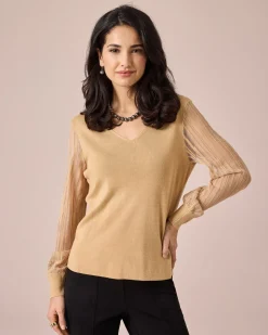 Pullover mit transparenten Ärmeln