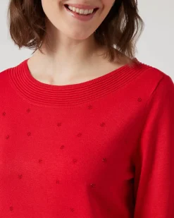 Pullover mit U-Boot-Ausschnitt