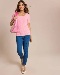 Pullover mit Wellensaum