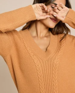 Pullover mit Zopf-Muster