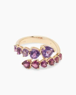 Ring mit Amethyst und Rhodolith
