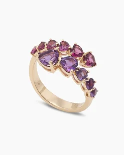 Ring mit Amethyst und Rhodolith