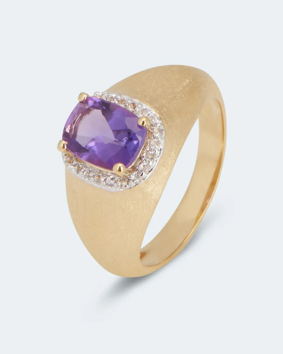 Ring mit Amethyst und Topas