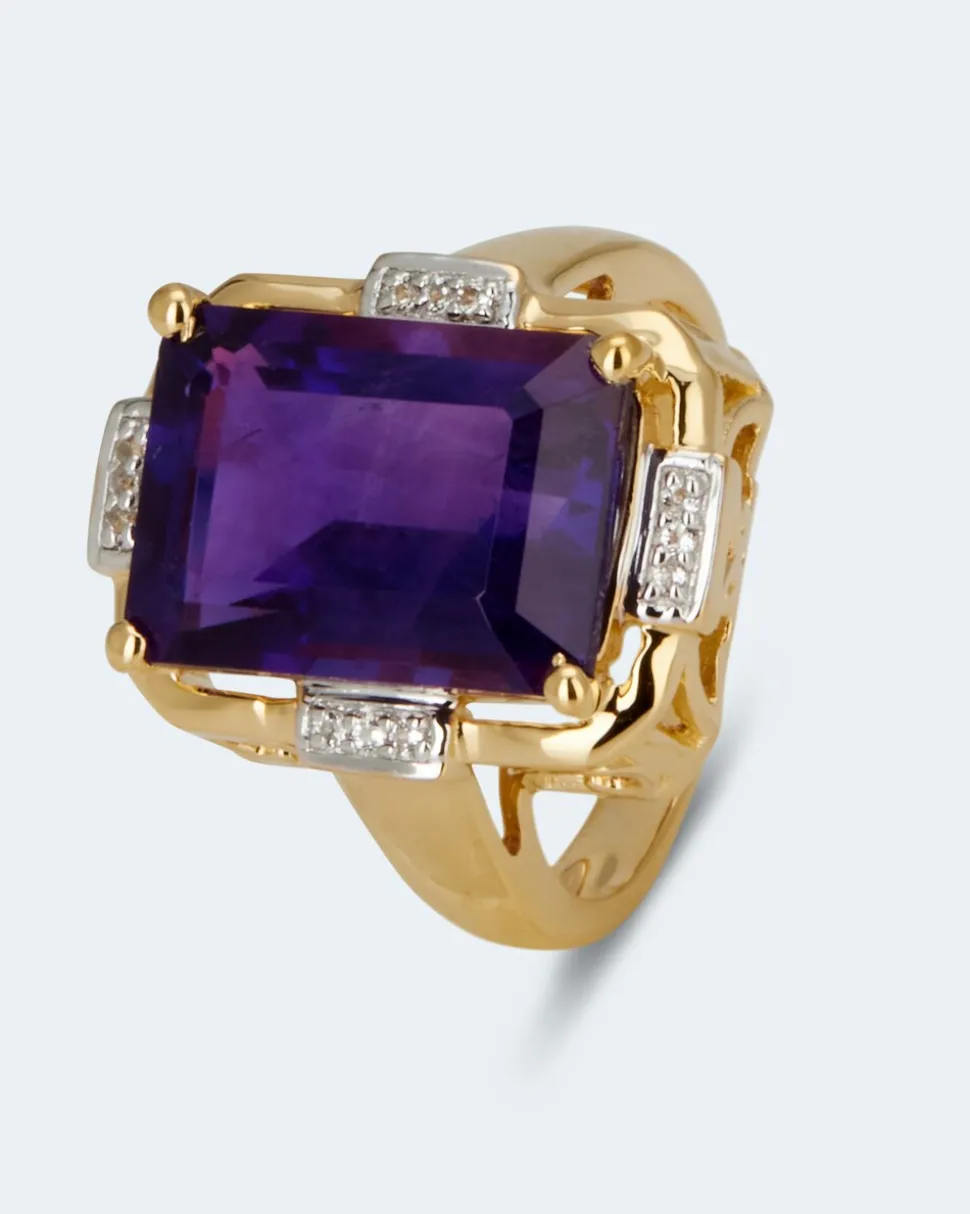 Ring mit Amethyst und Weißtopas