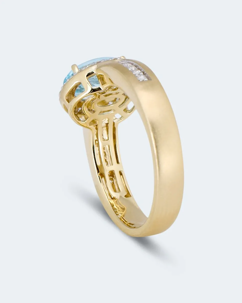 Ring mit Aquamarin & Brillanten