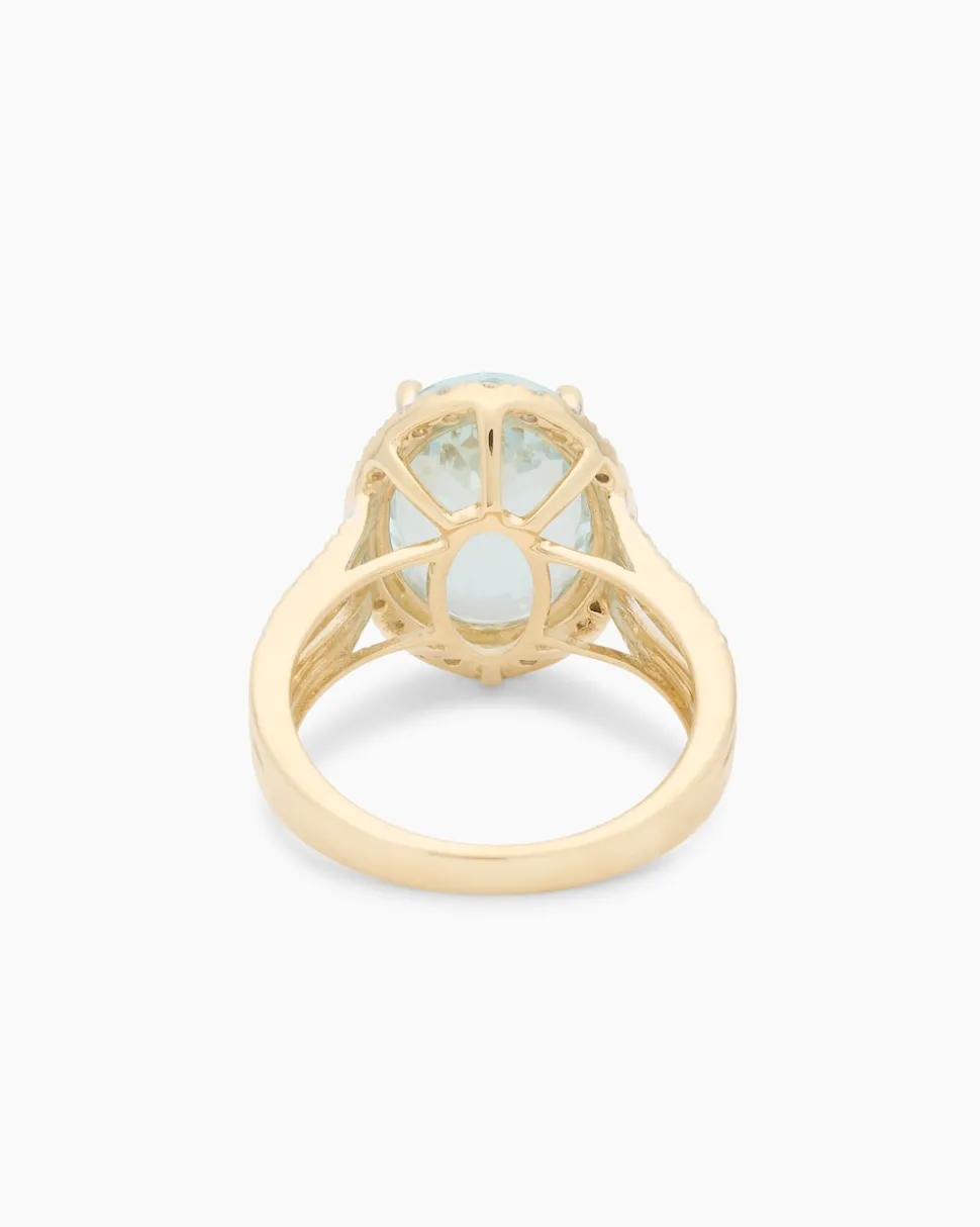 Ring mit Aquamarin & Brillanten/ Diamanten