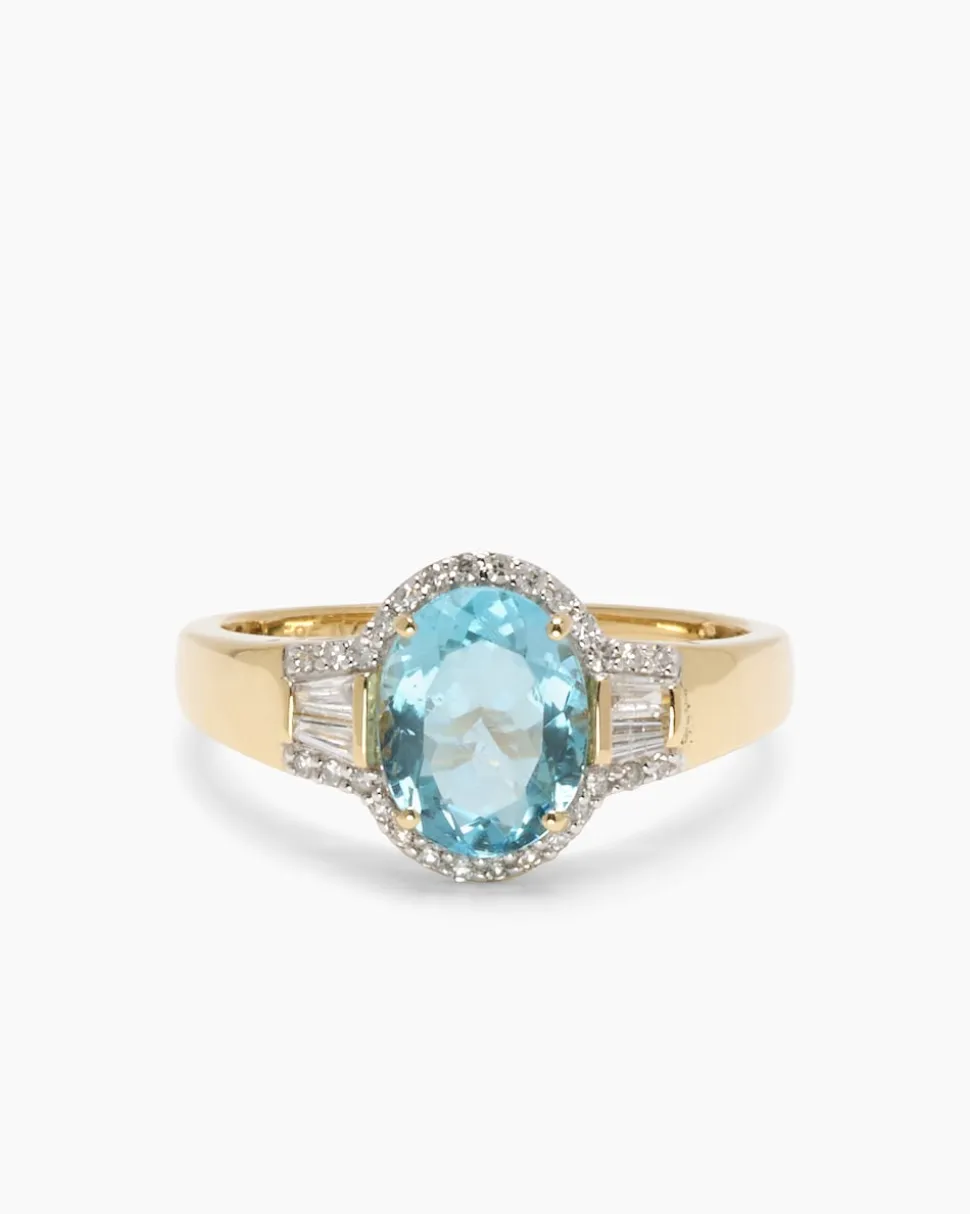 Ring mit Aquamarin & Diamanten