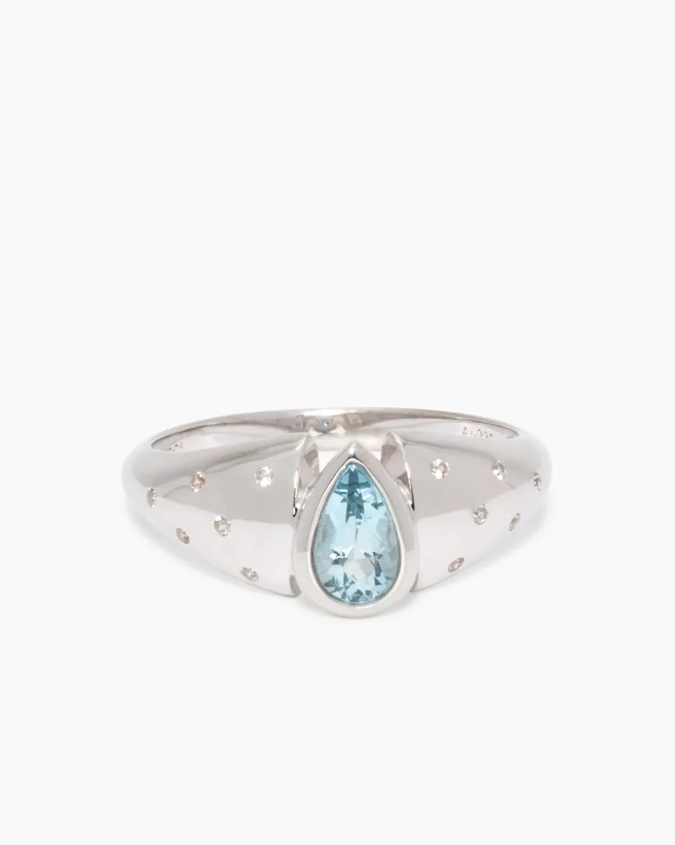 Ring mit Aquamarin und Zirkon