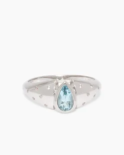 Ring mit Aquamarin und Zirkon