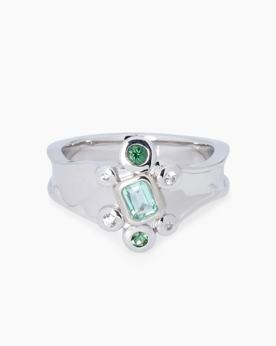 Ring mit Beryl, Turmalin und Zirkon