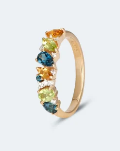 Ring mit Edelsteinmix, Diamanten & Brillanten