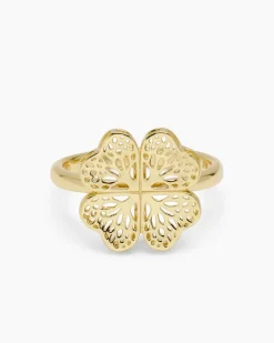 Ring mit Kleeblatt und Baum des Lebens