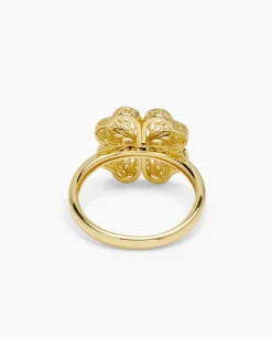 Ring mit Kleeblatt und Baum des Lebens