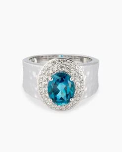 Ring mit London Blue Topas und Zirkon