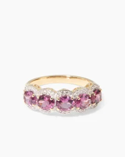 Ring mit Malawi Granat + Brillant