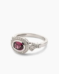 Ring mit Malawi Magenta Garnet und Brillanten
