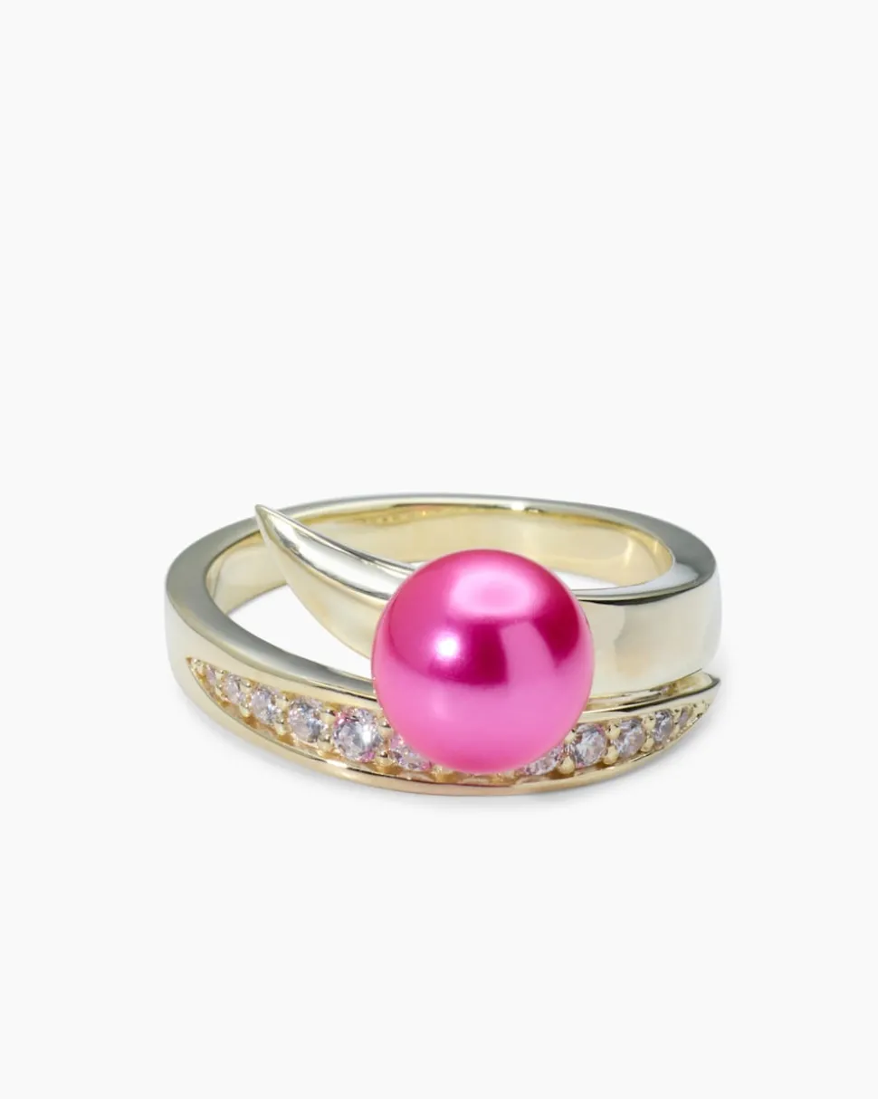 Ring mit MK-Perle 8 mm und Zirkonia