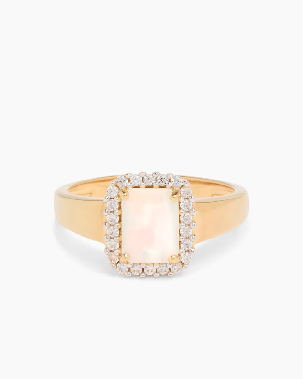 Ring mit Opal und Zirkon