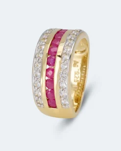 Ring mit Rubin und Weißtopas