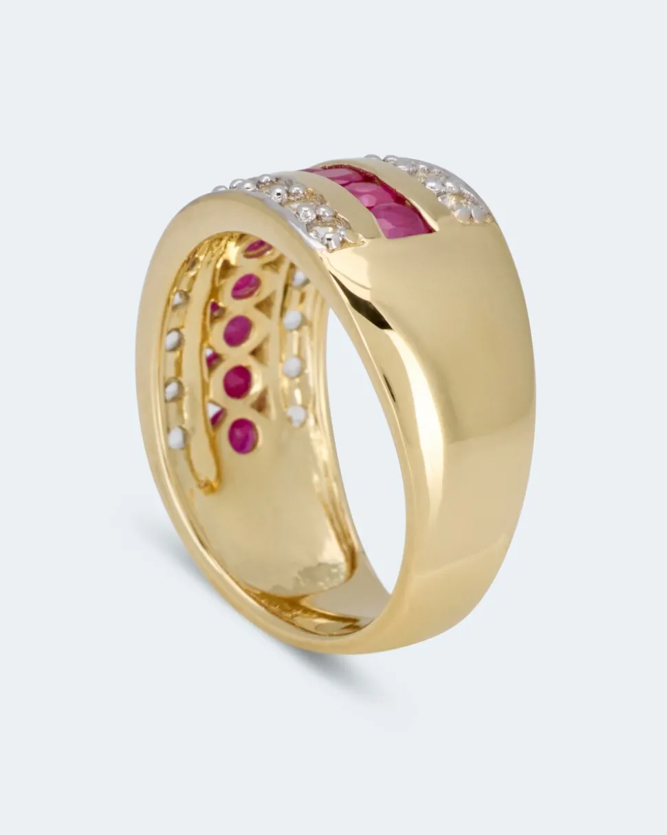 Ring mit Rubin und Weißtopas