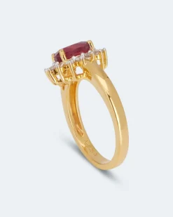 Ring mit Sambia Rubin und Zirkon