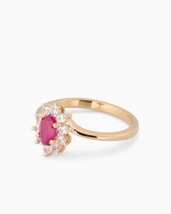 Ring mit Sambia Rubin und Zirkon