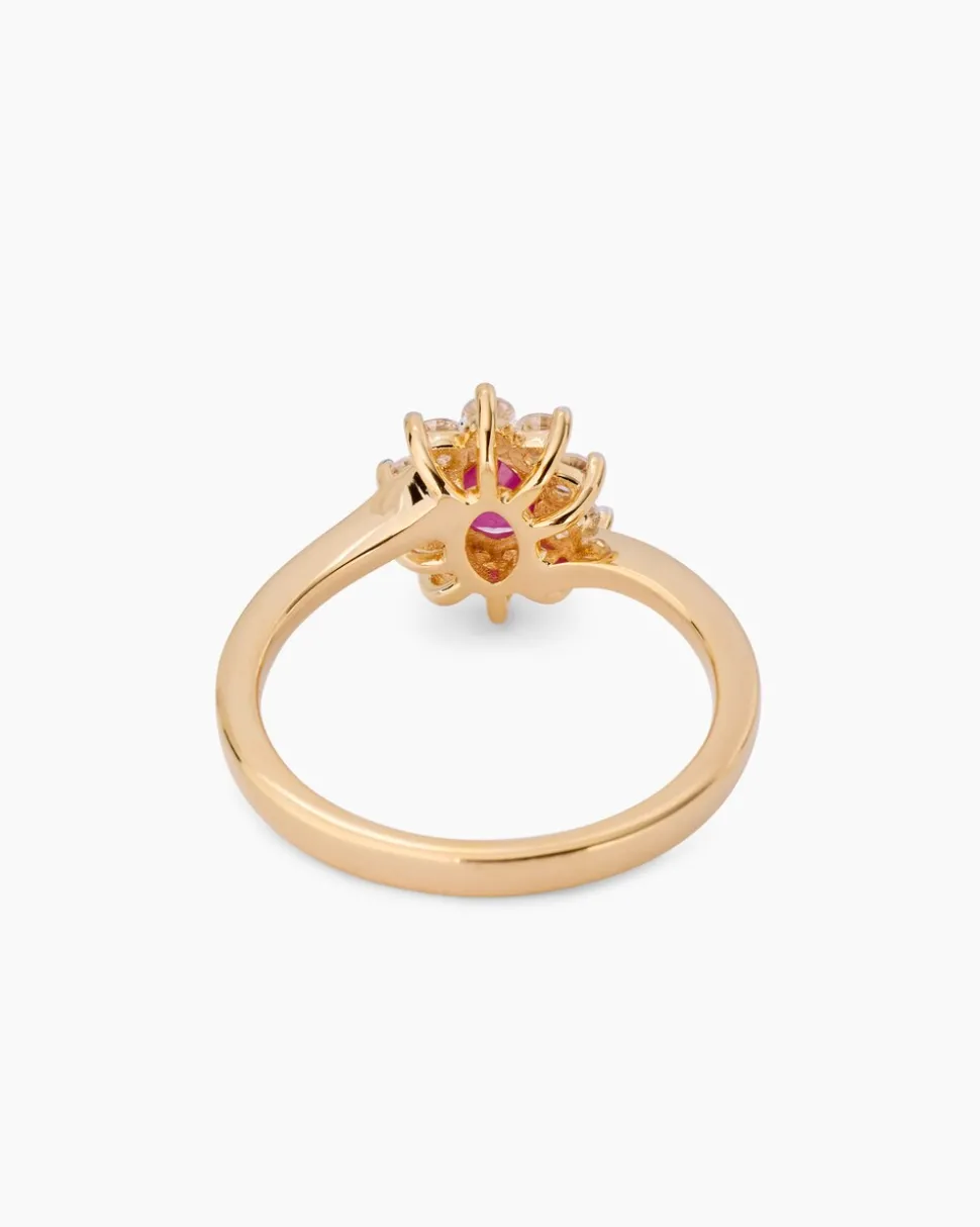 Ring mit Sambia Rubin und Zirkon