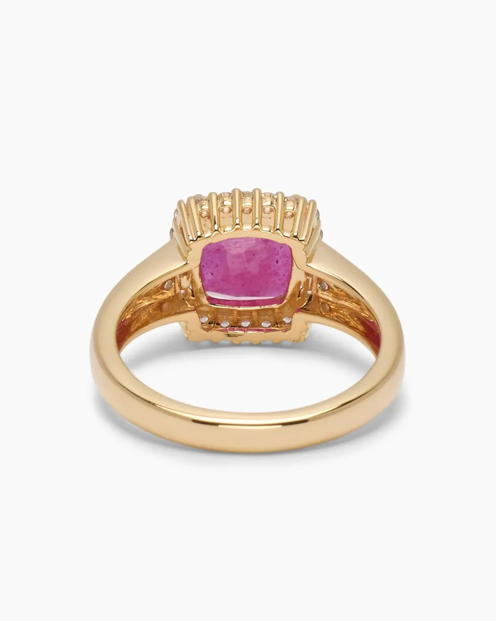 Ring mit Sambia Rubin und Zirkon
